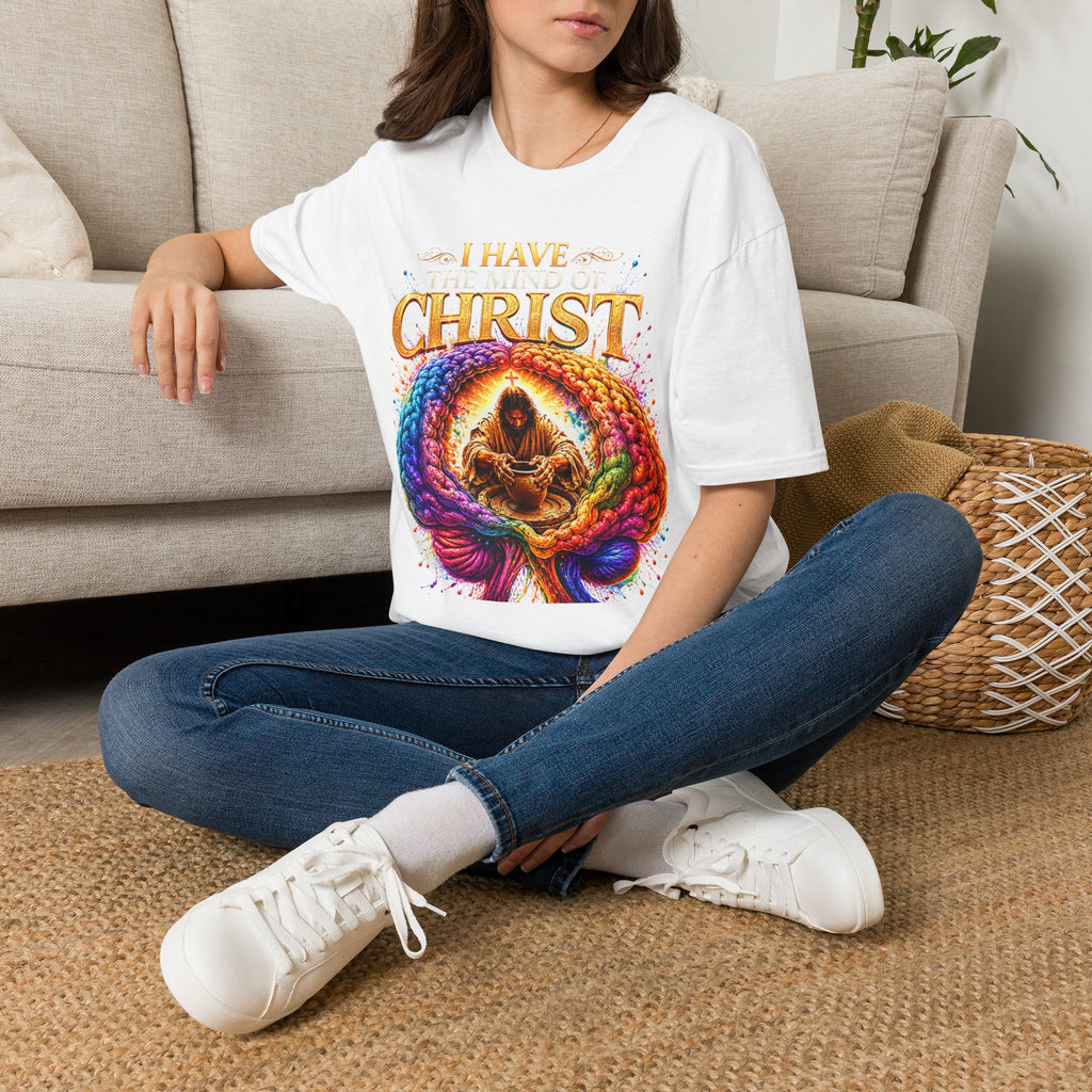 Christian T-Shirt — "I Have the Hand of Christ" Colorful Spiritual Graphic Tee
