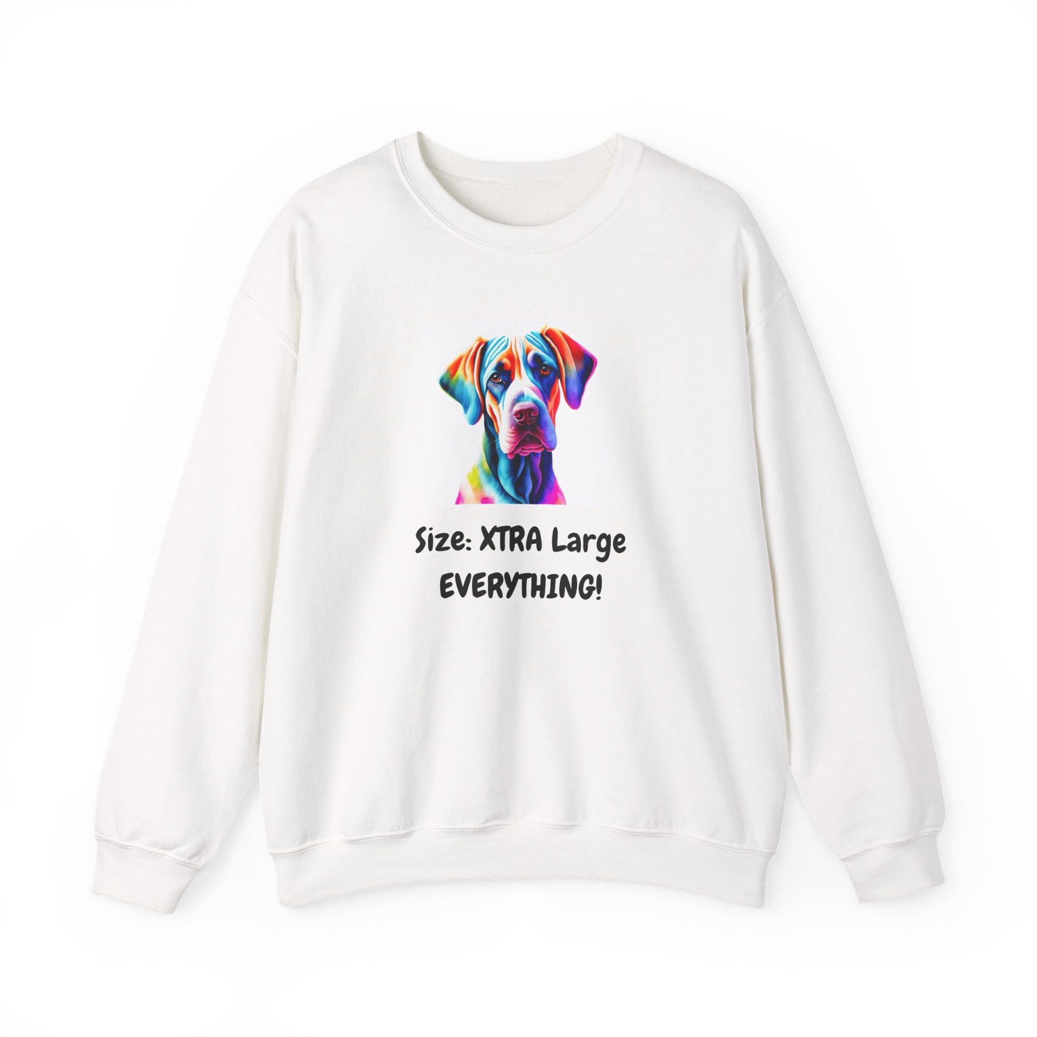 Dog Lover Sweatshirt – Colorful Boxer Portrait “Size: XTRA Large EVERYTHING!”