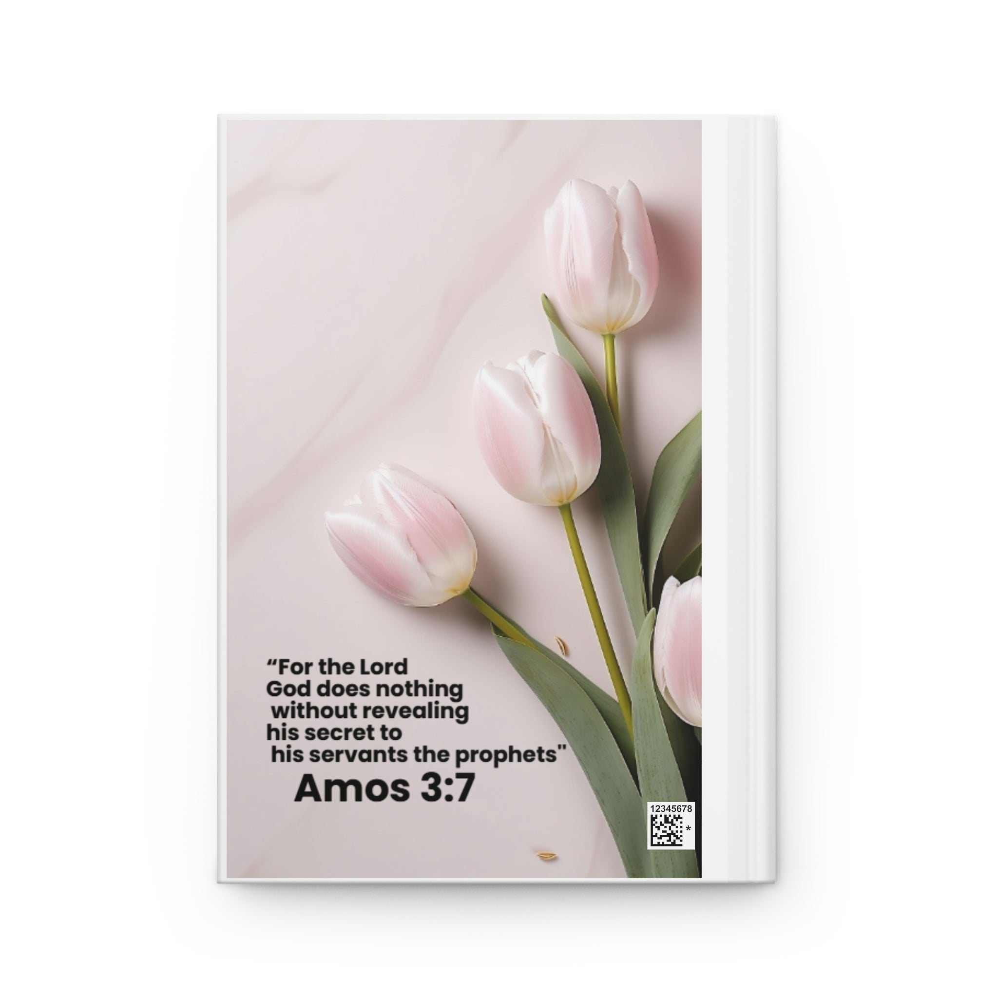 Dream Journal Hardcover — Floral Tulip Devotional Notebook (Amos 3:7)
