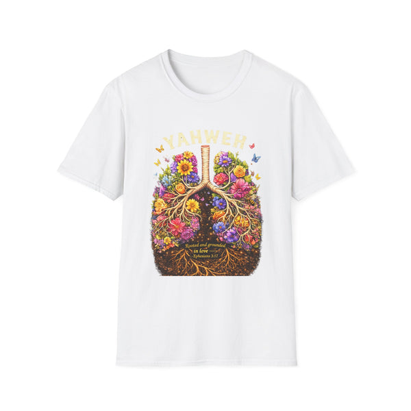 Yahweh Floral Garden T-Shirt — Faith-Inspired Botanical Design