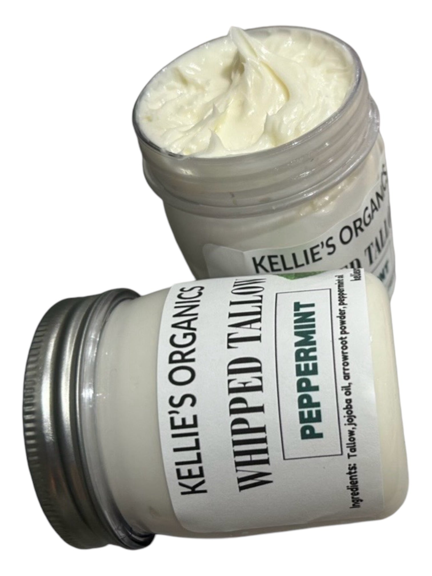 Peppermint Grass Fed Whipped Tallow Facial & Body Cream 8 oz image 1