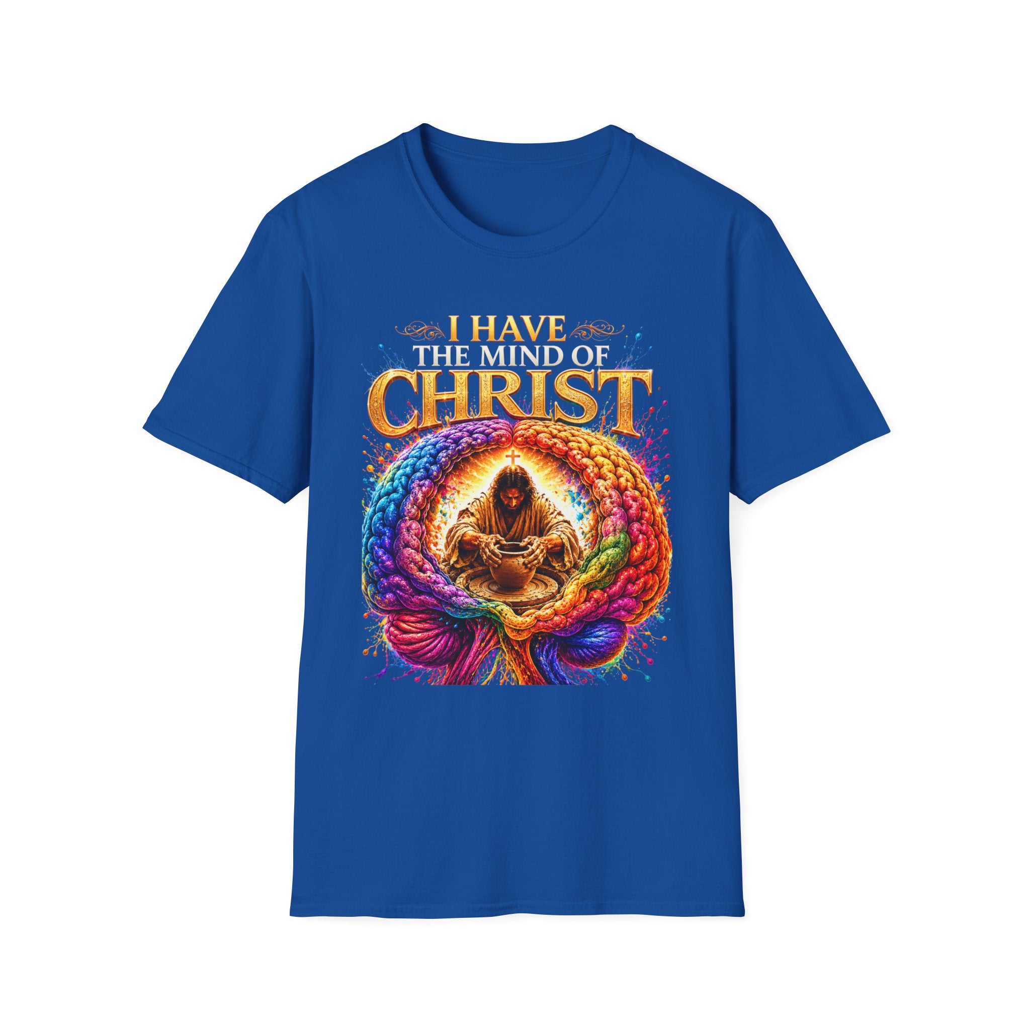 Christian T-Shirt — "I Have the Hand of Christ" Colorful Spiritual Graphic Tee