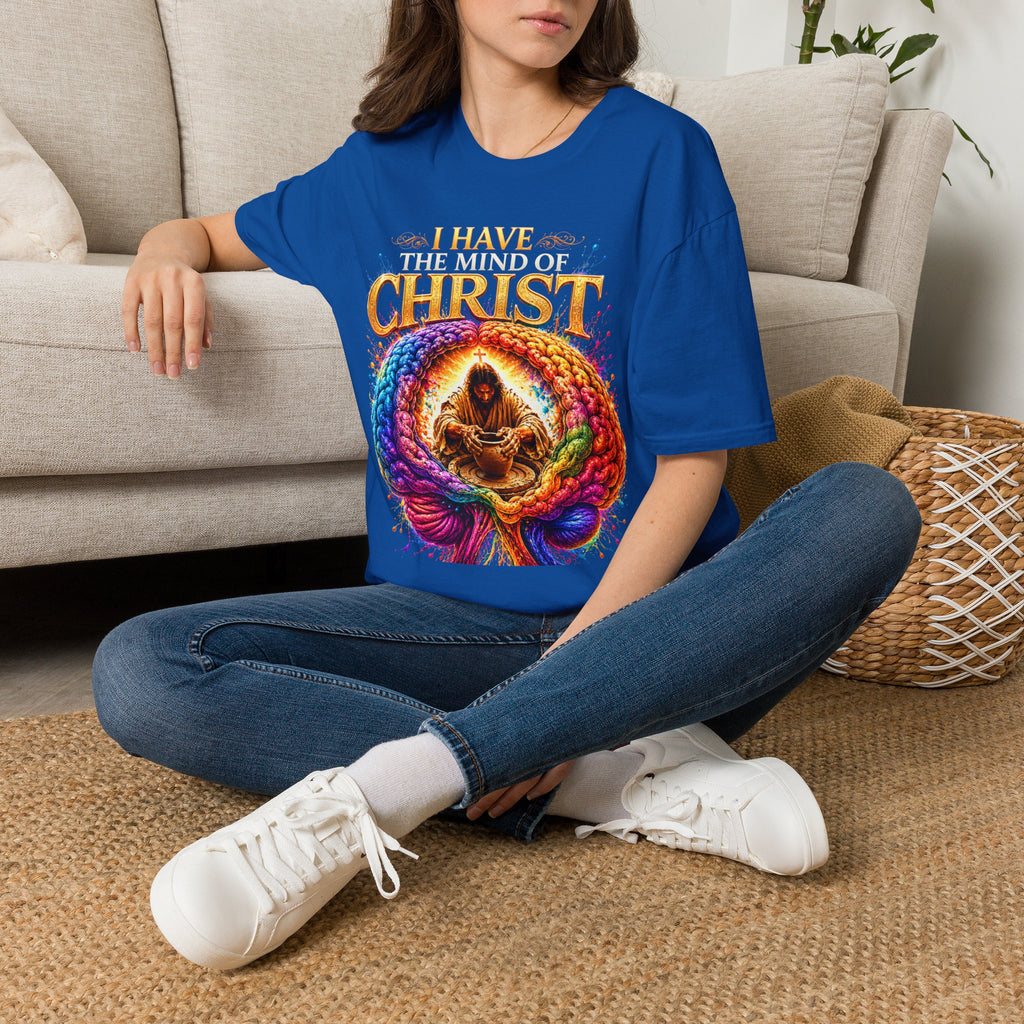 Christian T-Shirt — "I Have the Hand of Christ" Colorful Spiritual Graphic Tee
