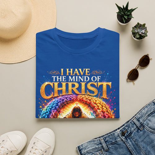 Christian T-Shirt — "I Have the Hand of Christ" Colorful Spiritual Graphic Tee