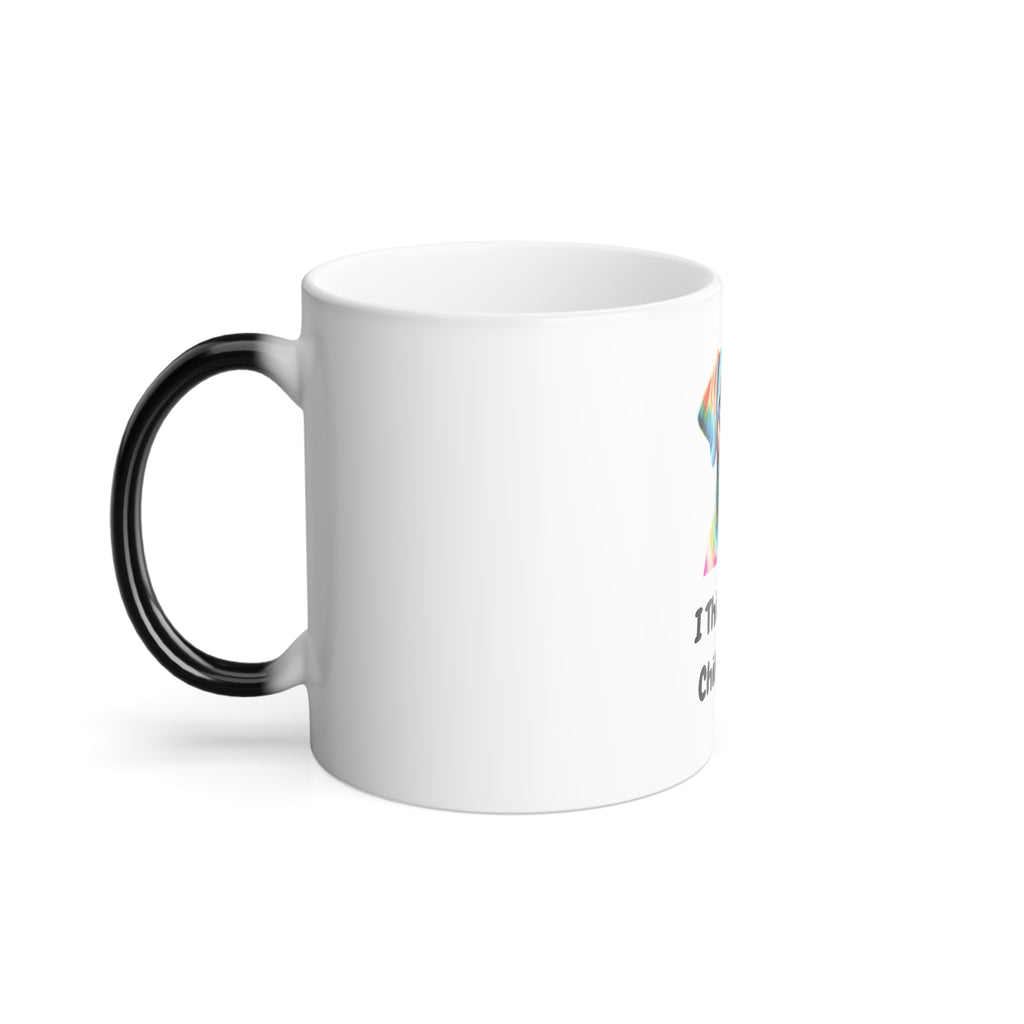 Colorful Dog Photo Mug — "I Think I'm a Chihuahua" Morphing 11oz Coffee Cup