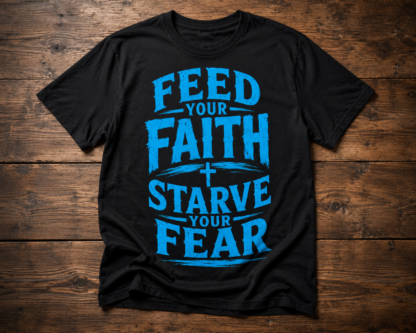 Faith Over Fear Tee — "Feed Your Faith, Starve Your Fear" Cotton Crew