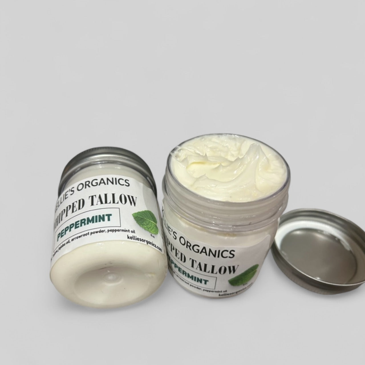 Peppermint Grass Fed Whipped Tallow Facial & Body Cream 8 oz image 0